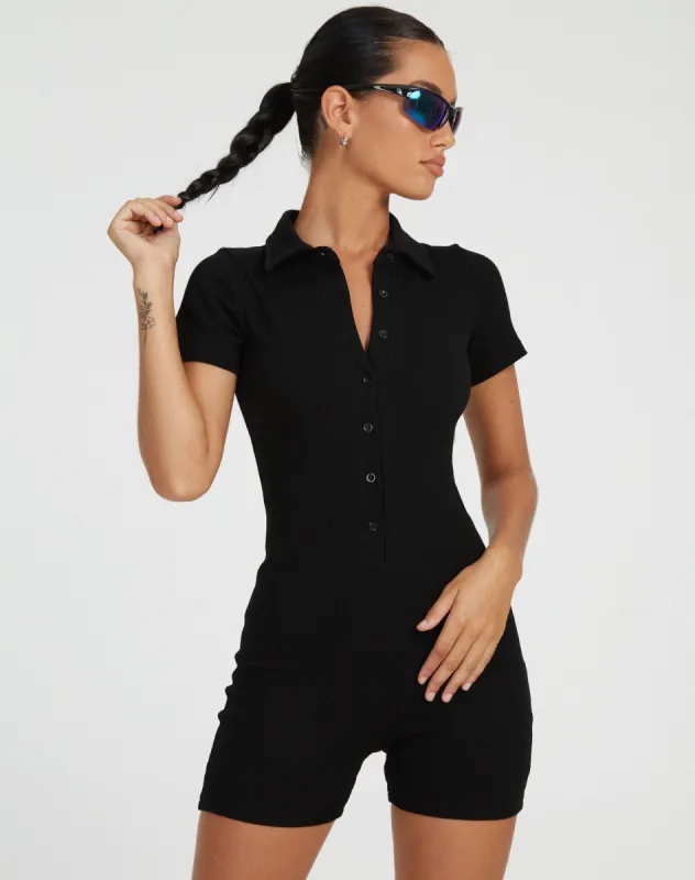 Waren Playsuit in Black sold by Motel Rocks