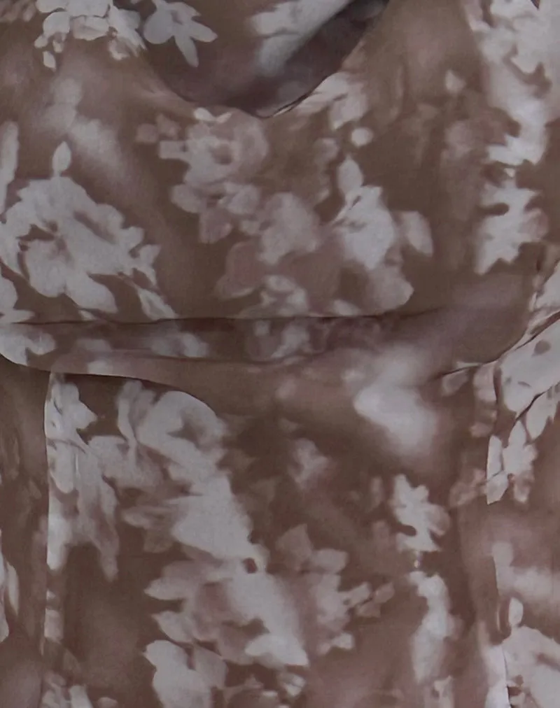 Valencia Mini Dress in Botanical Shadow Brown sold by Motel Rocks product image thumbnail 5