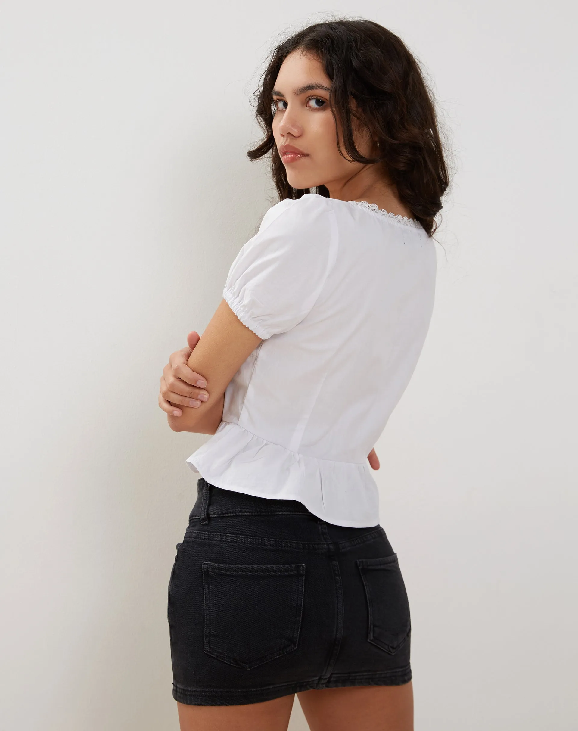 Suraja Top in Poplin White sold by Motel Rocks product image thumbnail 2