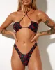 Farida Bikini Bottom in Cherries Black sold by Motel Rocks