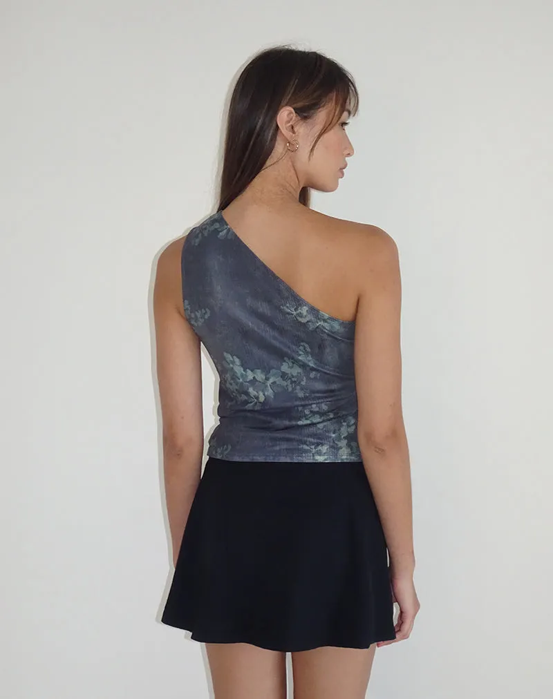 Derse One Shoulder Top in Faded Botanical Green sold by Motel Rocks product image thumbnail 5