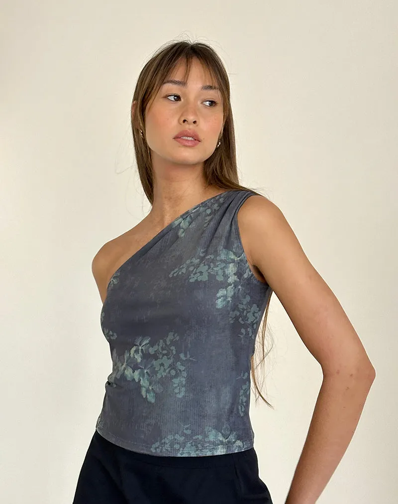 Derse One Shoulder Top in Faded Botanical Green sold by Motel Rocks product image thumbnail 4