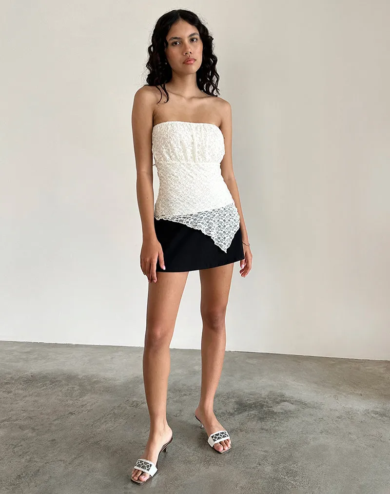 Wuni Longline Bandeau Top in Lace Ivory sold by Motel Rocks product image thumbnail 2