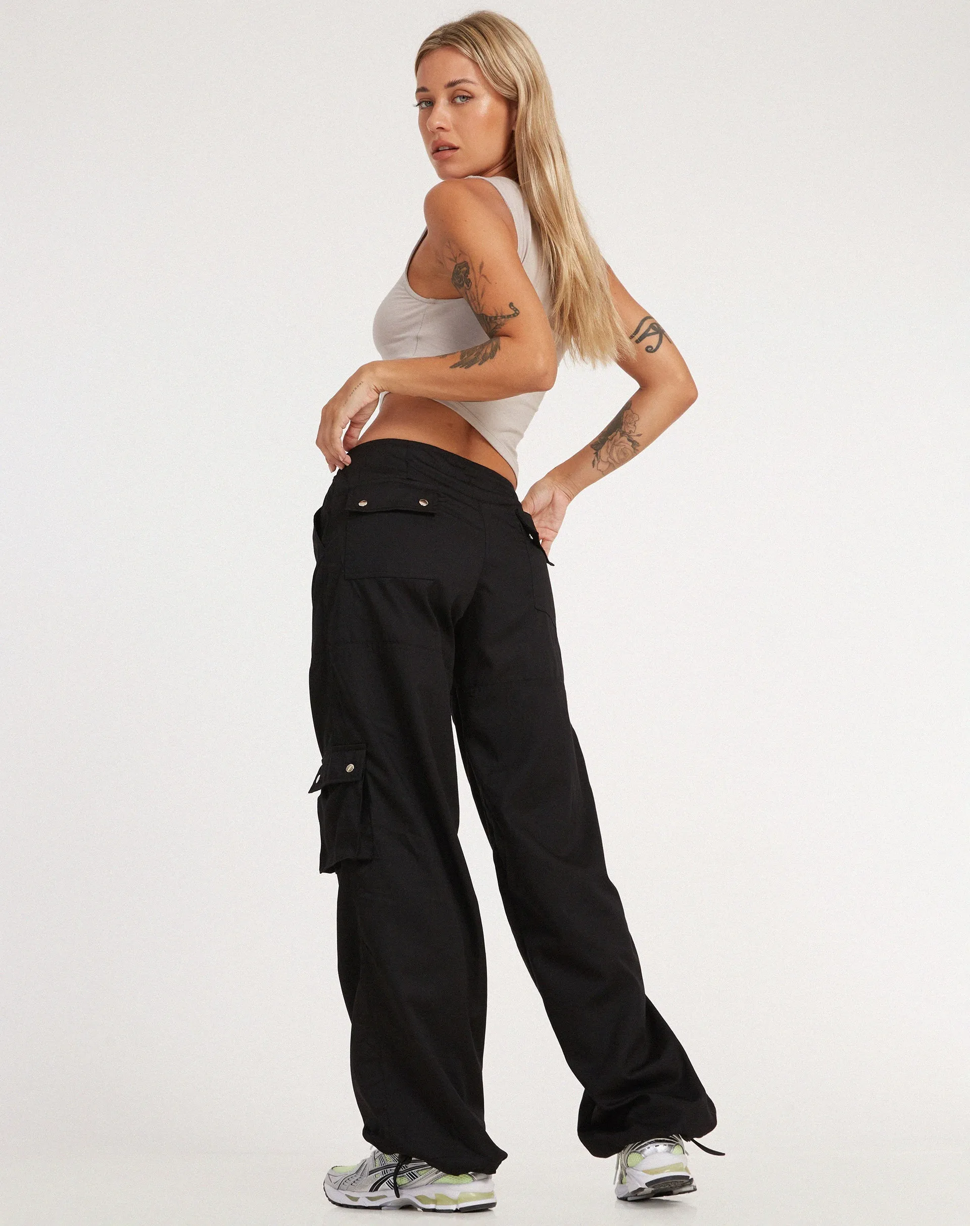 Xander Cargo Trouser in Cotton Drill Black sold by Motel Rocks product image thumbnail 5
