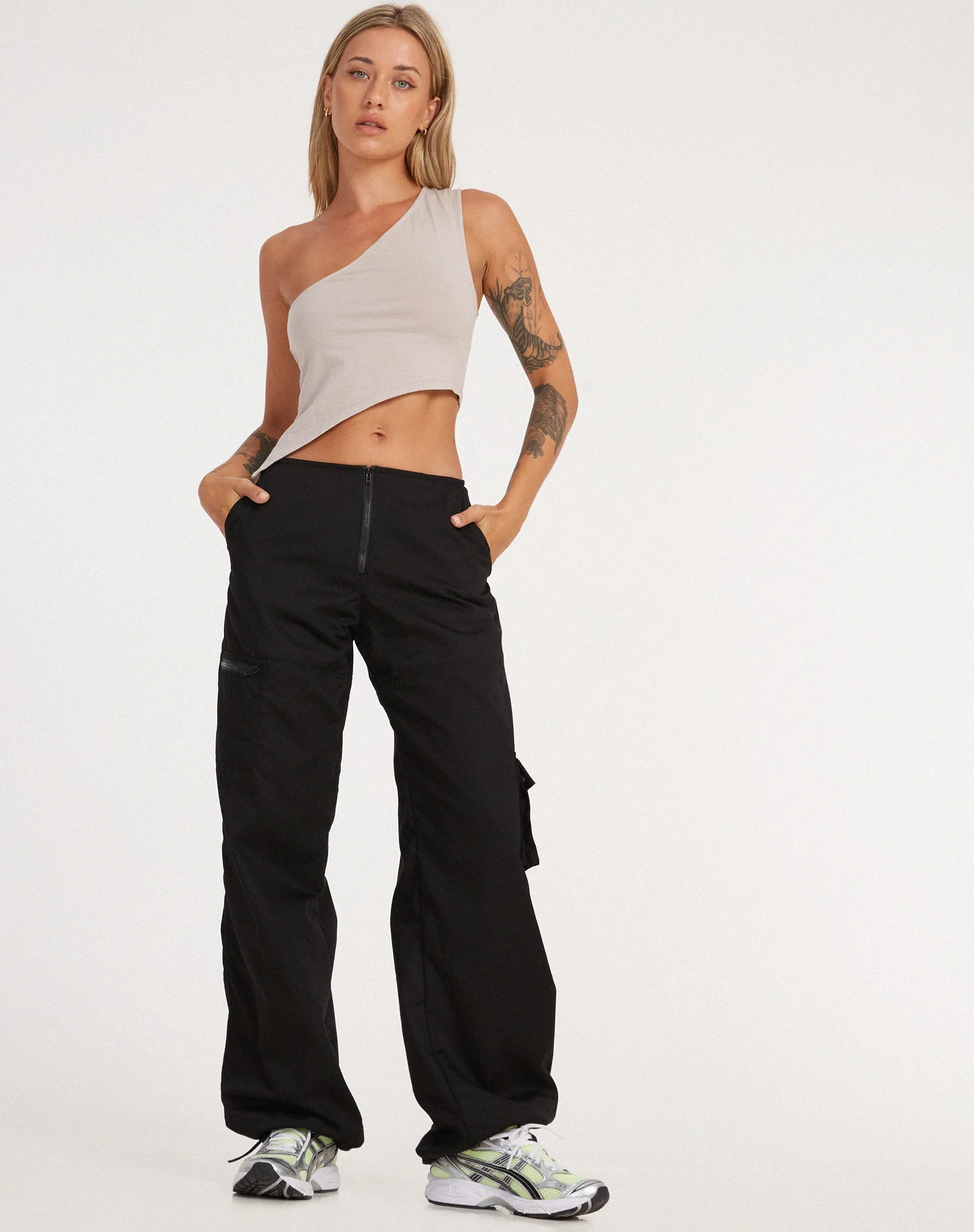 Xander Cargo Trouser in Cotton Drill Black sold by Motel Rocks product image thumbnail 3