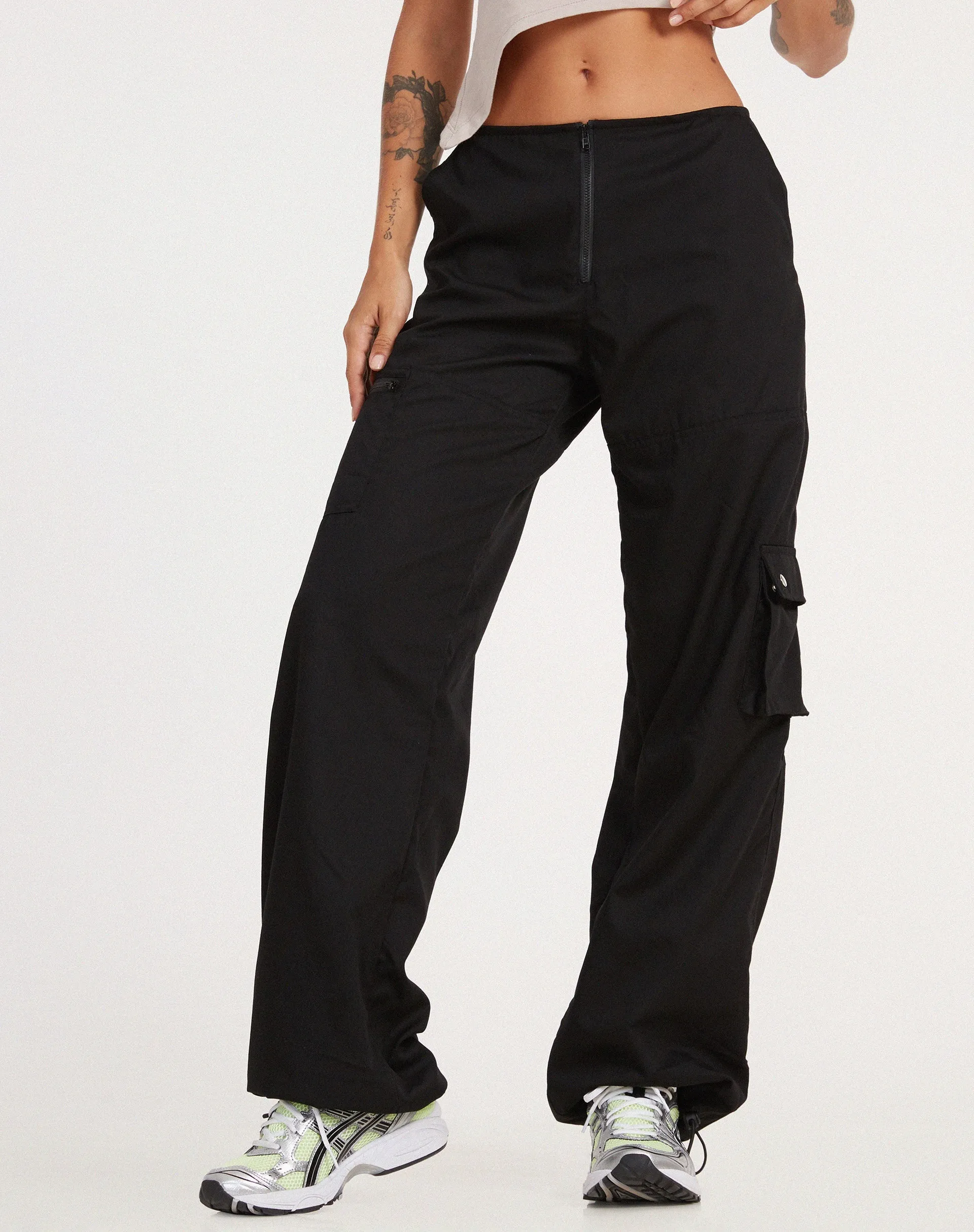 Xander Cargo Trouser in Cotton Drill Black sold by Motel Rocks product image thumbnail 4