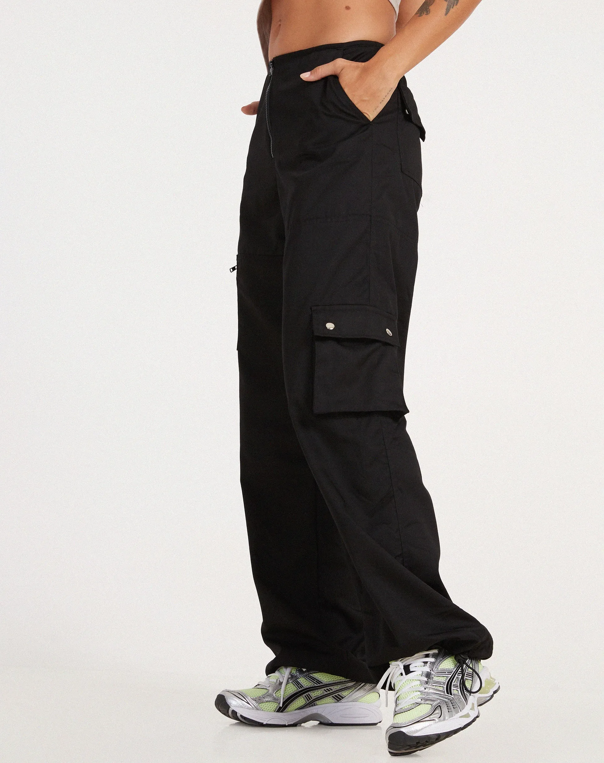 Xander Cargo Trouser in Cotton Drill Black sold by Motel Rocks product image thumbnail 2