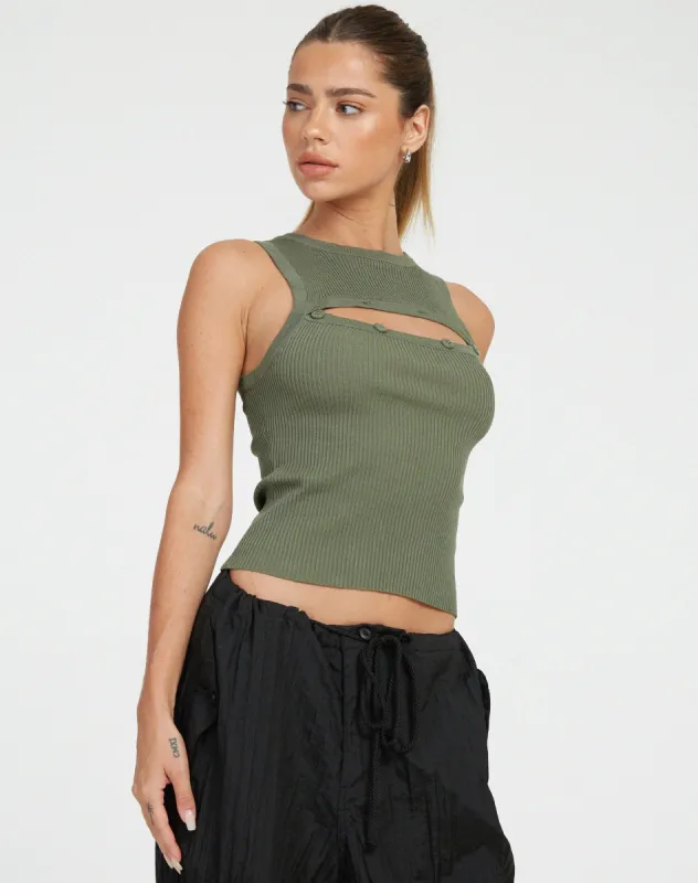 Caena Top in Khaki sold by Motel Rocks