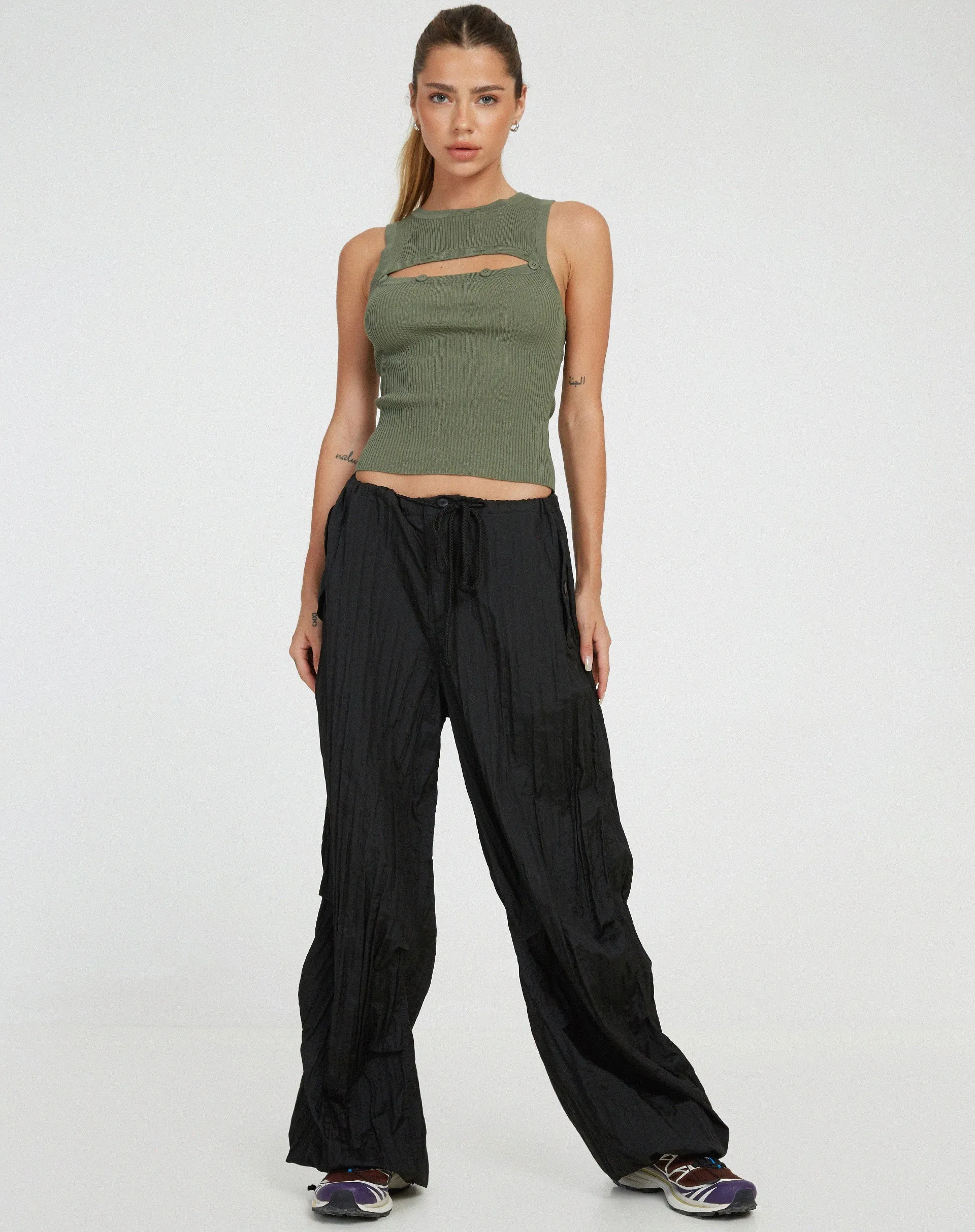 Caena Top in Khaki sold by Motel Rocks product image thumbnail 3