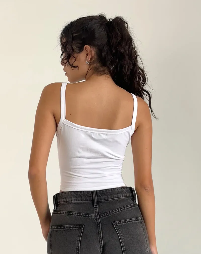 Icah Cami Top in White with Stars sold by Motel Rocks product image thumbnail 3
