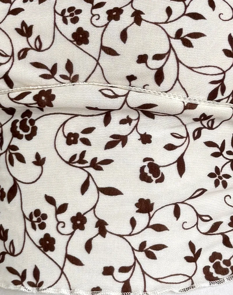 Tavisha Cami Top in Brown Stem Flower Flock sold by Motel Rocks product image thumbnail 5