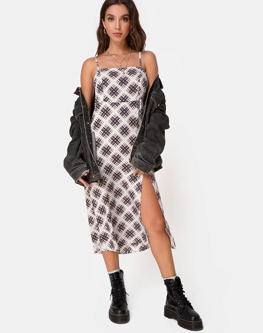 Yosha Midi Dress in Kate Check sold by Motel Rocks product image thumbnail 2