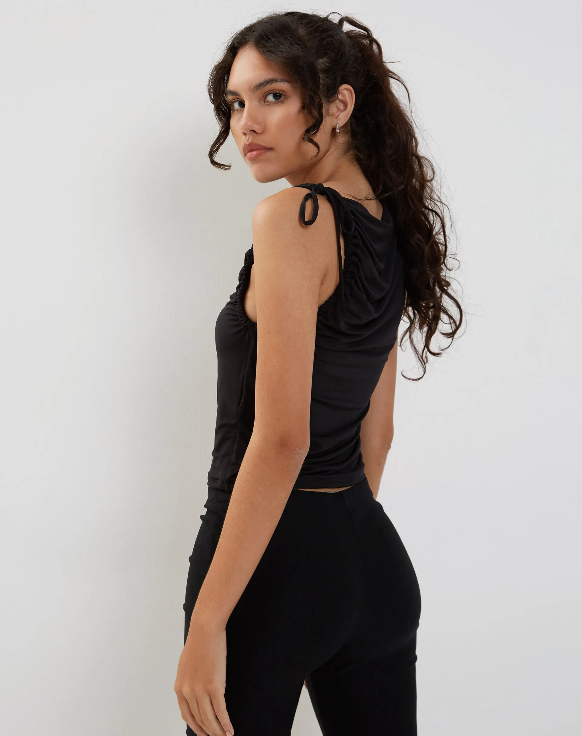Hagne Vest Top in Black sold by Motel Rocks product image thumbnail 2