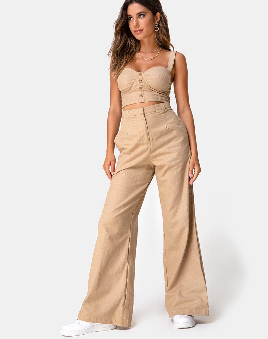 Tanira Trouser in Taupe sold by Motel Rocks product image thumbnail 3