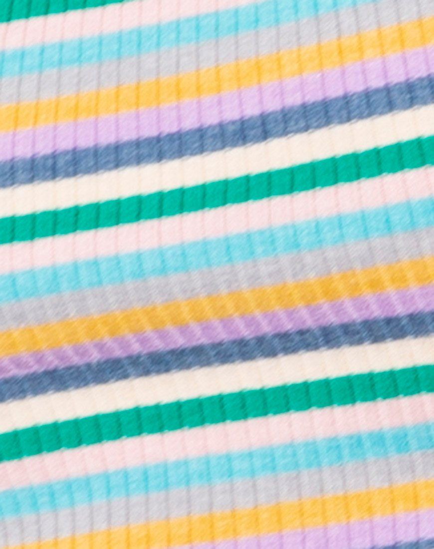 Adea Crop Top in Rib Green Purple and Yellow by Motel sold by Motel Rocks product image thumbnail 5