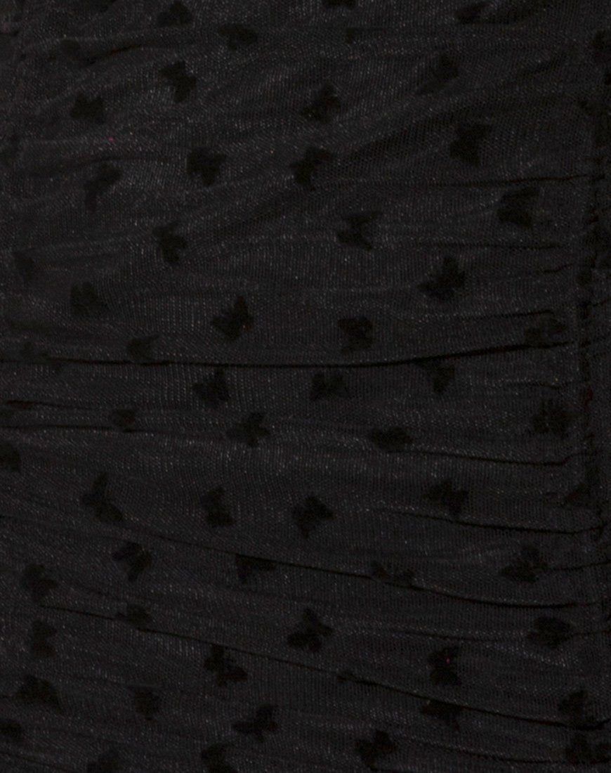 Jemora Mini Dress in Black Flock Flutterby sold by Motel Rocks product image thumbnail 5