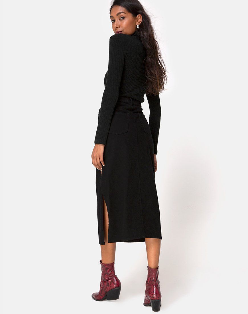 Lyra Midi Skirt in Black sold by Motel Rocks product image thumbnail 2
