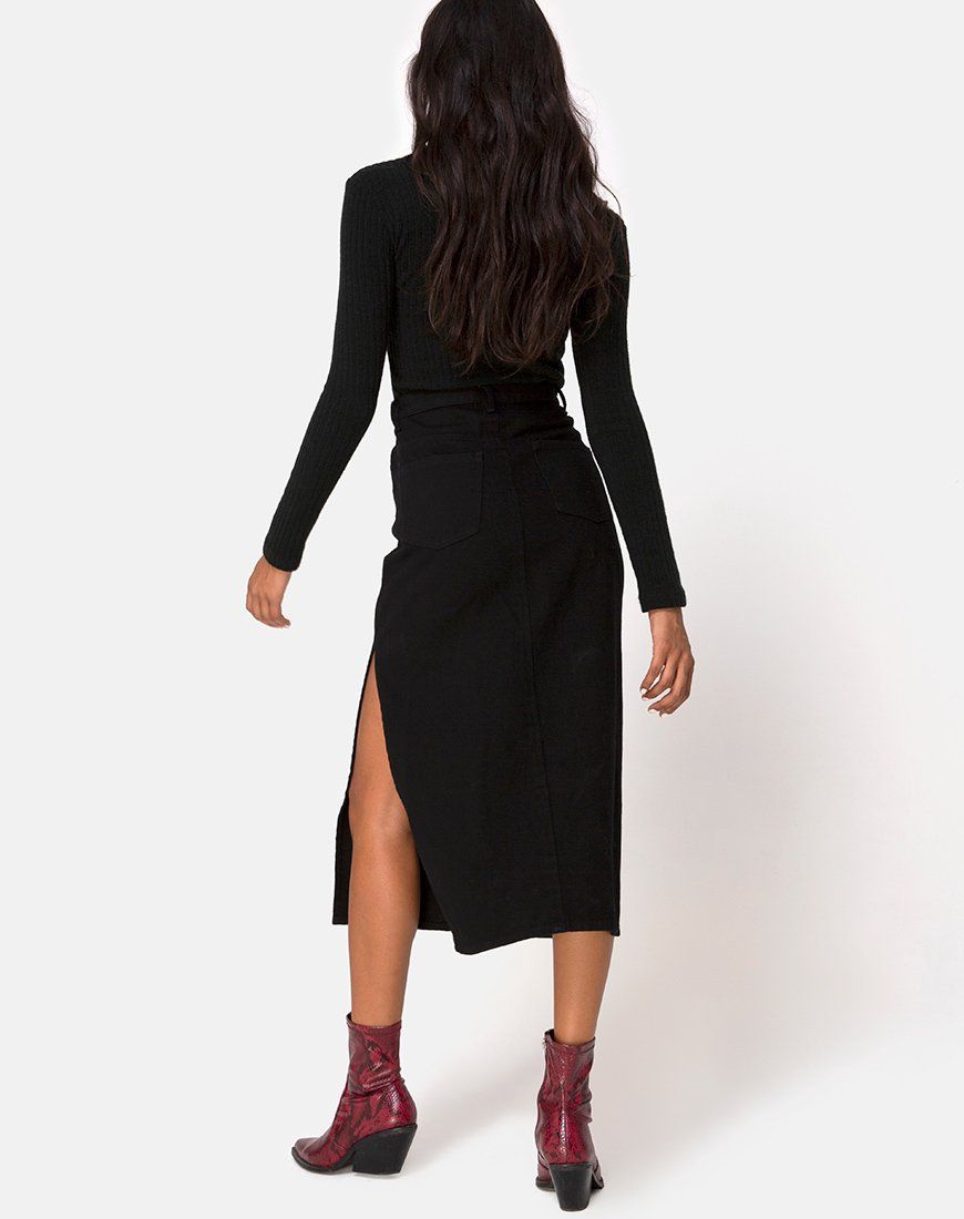 Lyra Midi Skirt in Black sold by Motel Rocks product image thumbnail 4