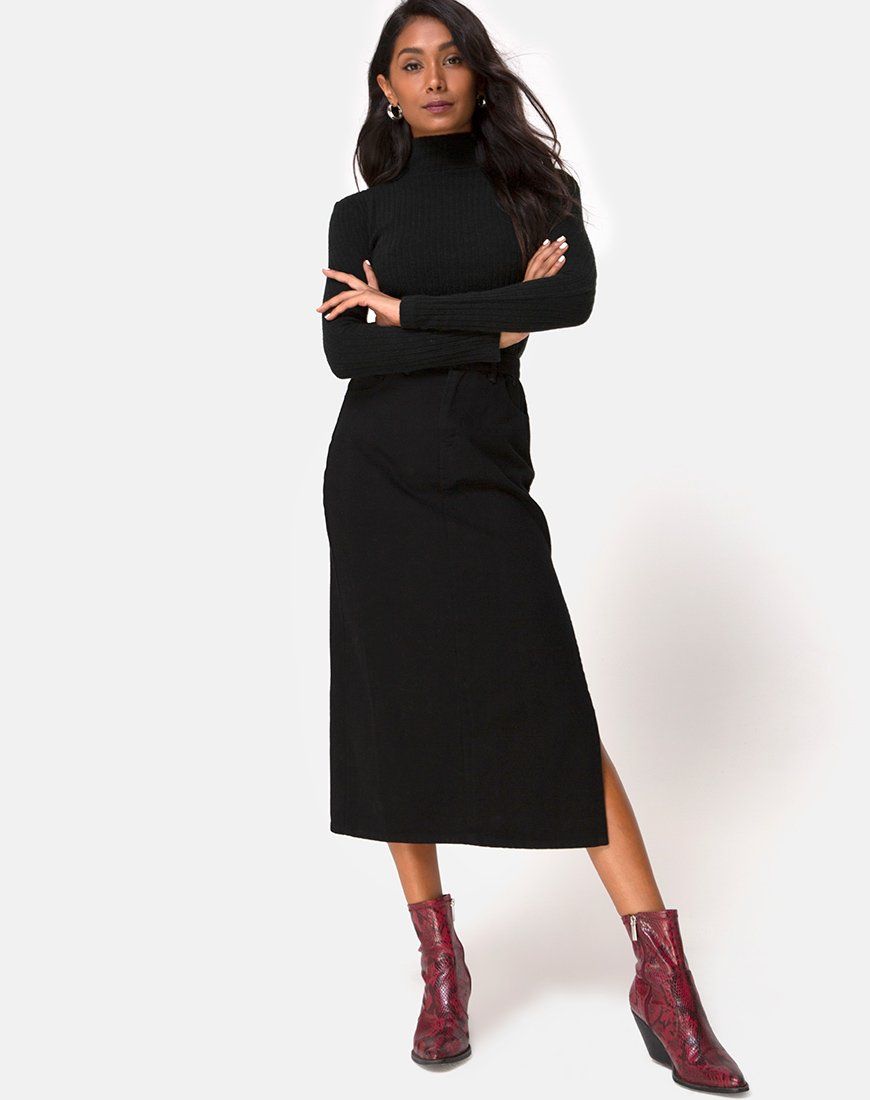 Lyra Midi Skirt in Black sold by Motel Rocks product image thumbnail 3
