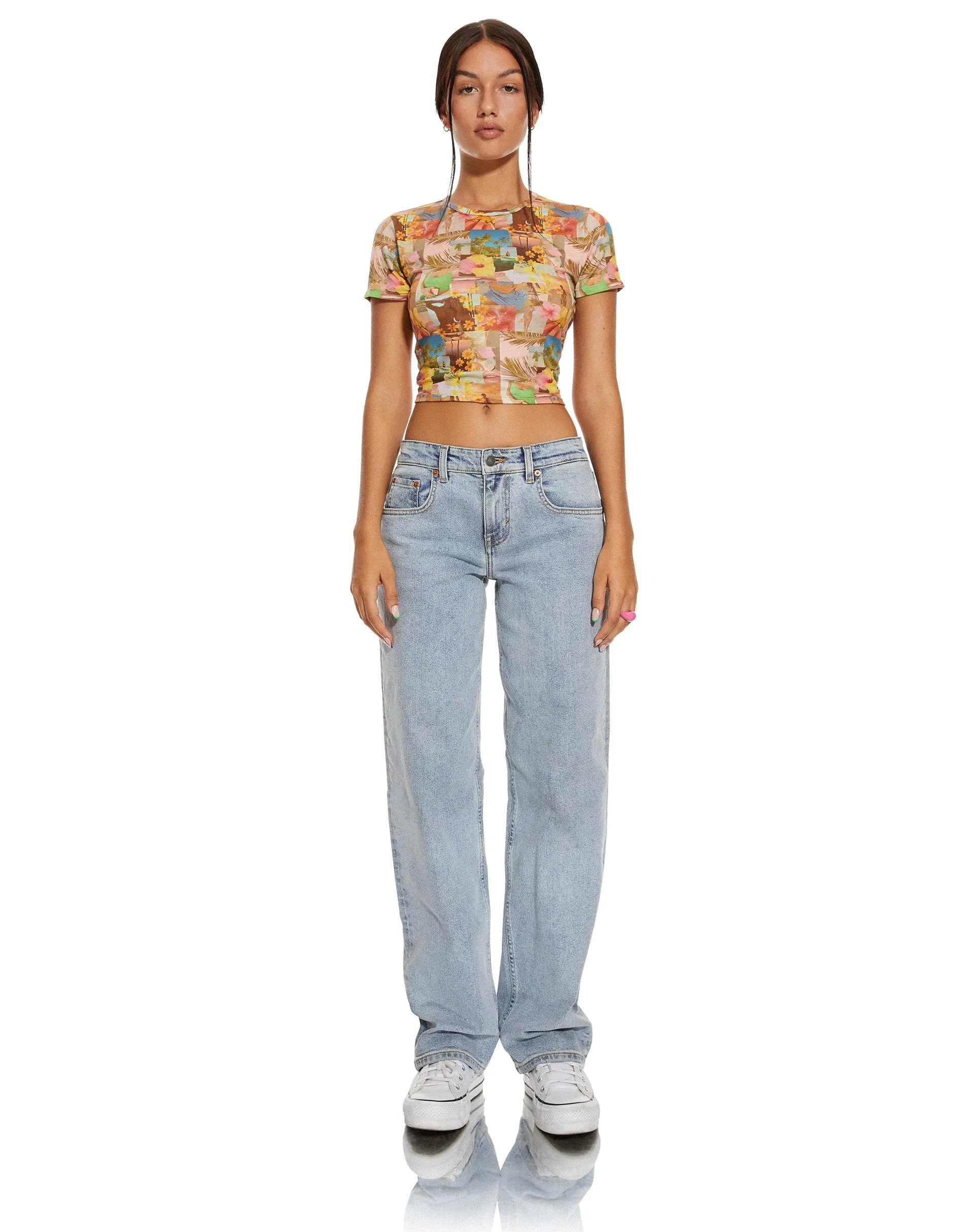 MOTEL X BARBARA Shrunken Tee in 90's Tropical Collage sold by Motel Rocks product image thumbnail 5