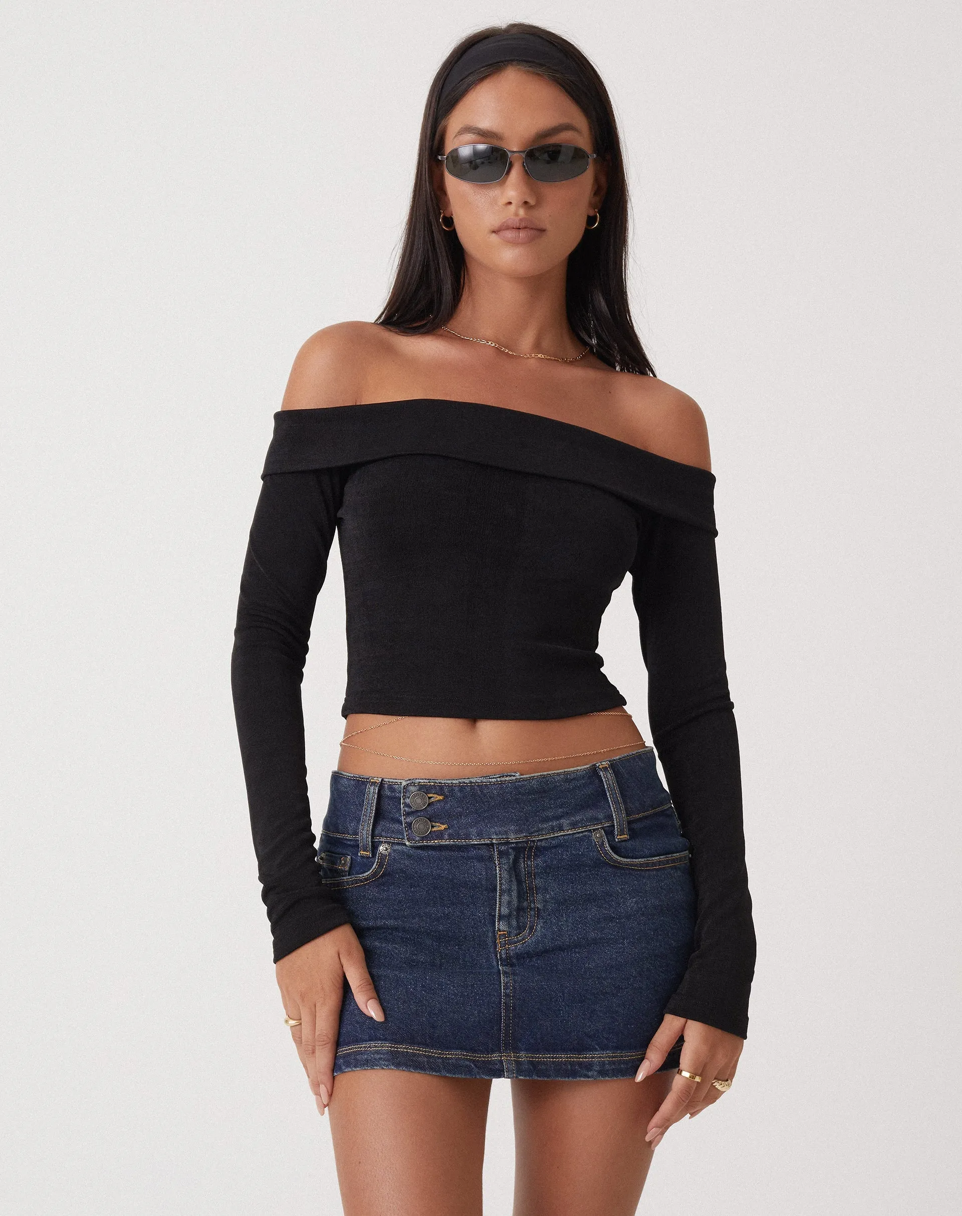 MOTEL X OLIVIA NEILL Nasari Crop Top in Crepe Black sold by Motel Rocks product image thumbnail 4
