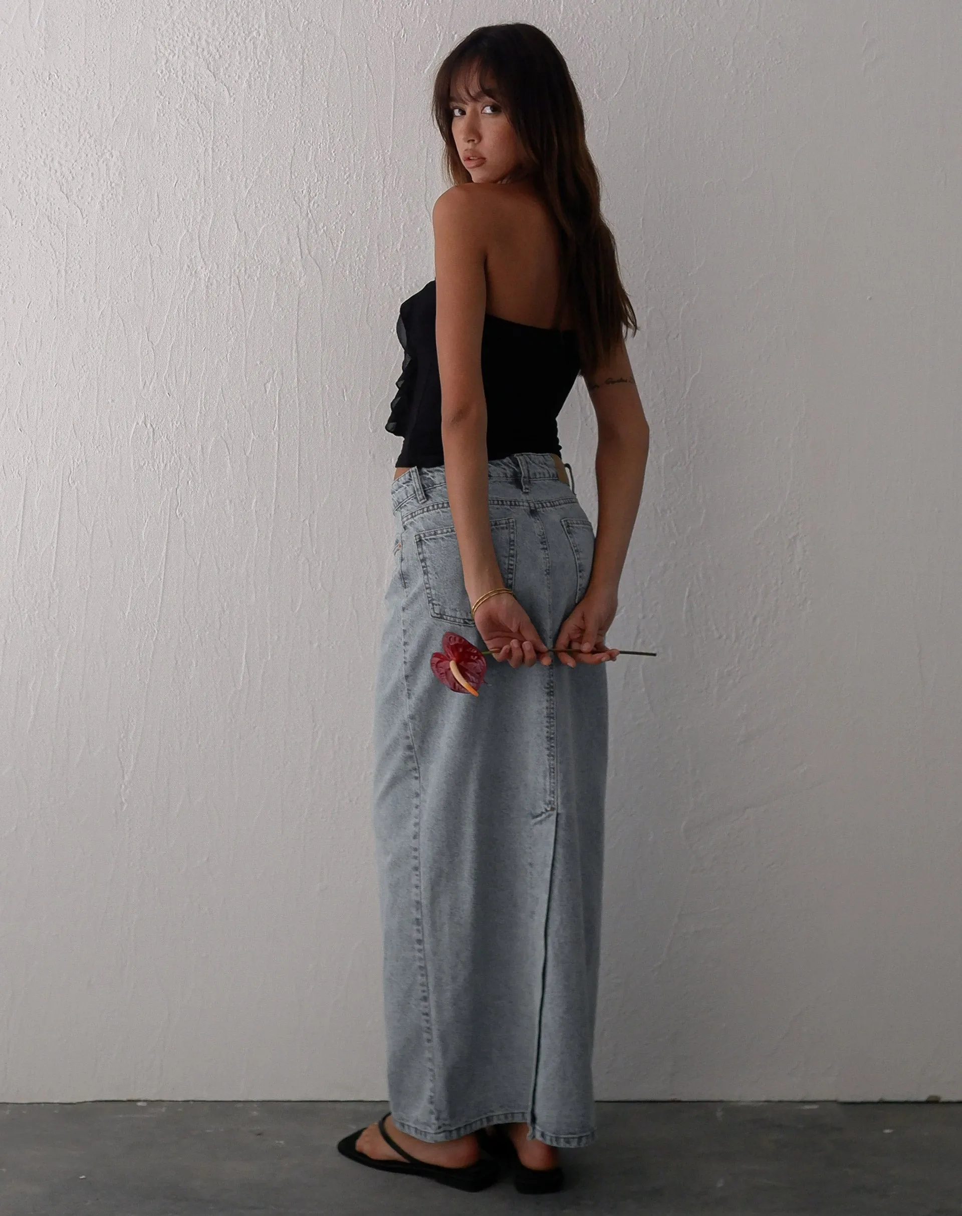 Wayan Ruffle Bandeau Top in Black sold by Motel Rocks product image thumbnail 5