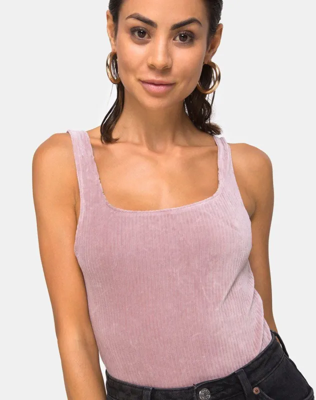 Yora Bodice in Velvet Rib Taupe sold by Motel Rocks