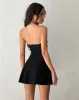 Panolia Bow Front Mini Dress in Tailoring Black sold by Motel Rocks