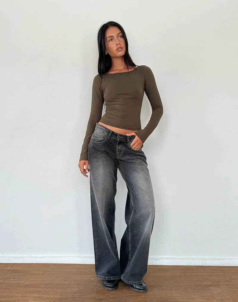 Amabon Long Sleeve Top in Olive sold by Motel Rocks product image thumbnail 4