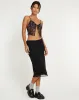 Rumak Cami Top in Butterfly Vine Flock Black and Pink sold by Motel Rocks