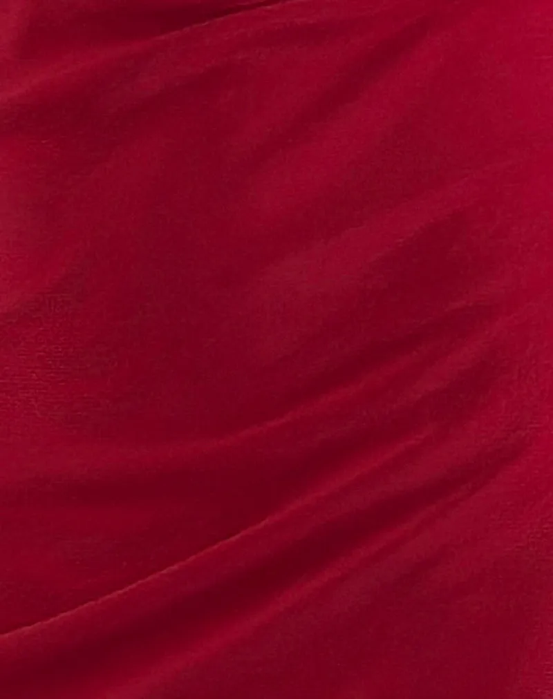 Ribka Halterneck Midi Dress in Mesh Cherry sold by Motel Rocks product image thumbnail 5