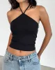 Layti Halterneck Basic Top in Black sold by Motel Rocks