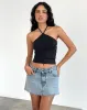 Layti Halterneck Basic Top in Black sold by Motel Rocks