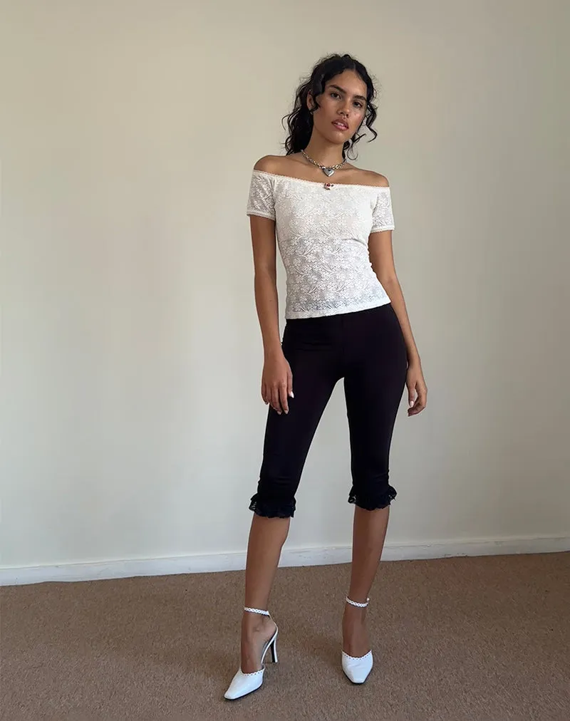 Mageina Bardot Top in Lace Ivory sold by Motel Rocks product image thumbnail 3