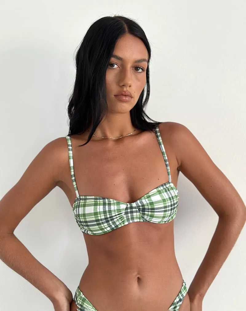 Pali Bikini Top in Green Tartan sold by Motel Rocks product image thumbnail 2