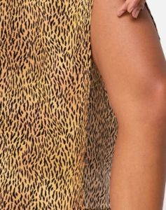Saika Midi Skirt in Mini Tiger Brown sold by Motel Rocks