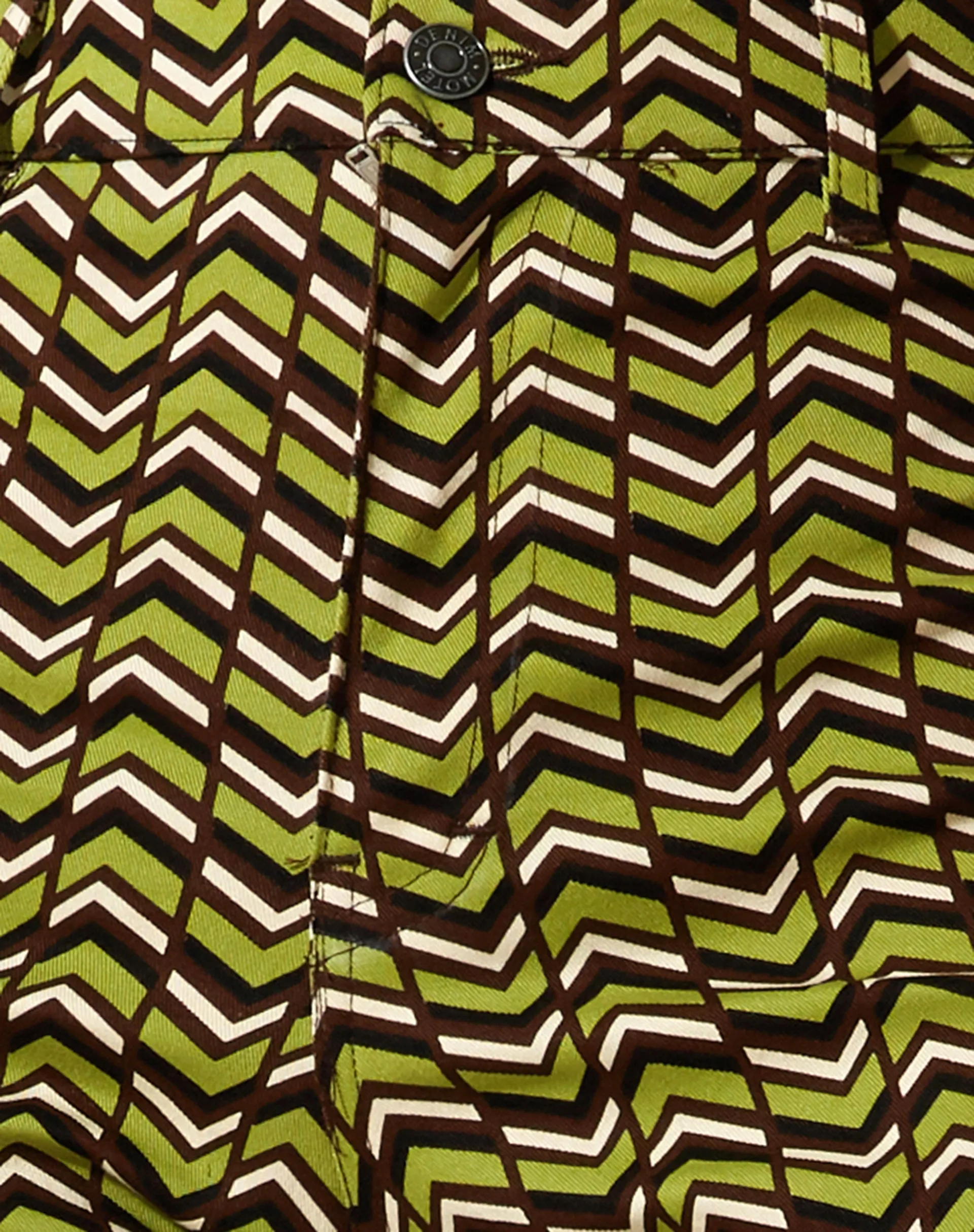 Zoven Flare Trouser in Chevron Green sold by Motel Rocks product image thumbnail 5