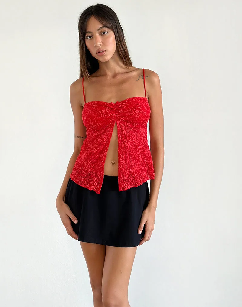 Briony Top in Lace Red sold by Motel Rocks product image thumbnail 4