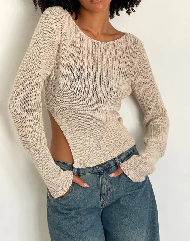 Mazie Jumper in Natural sold by Motel Rocks