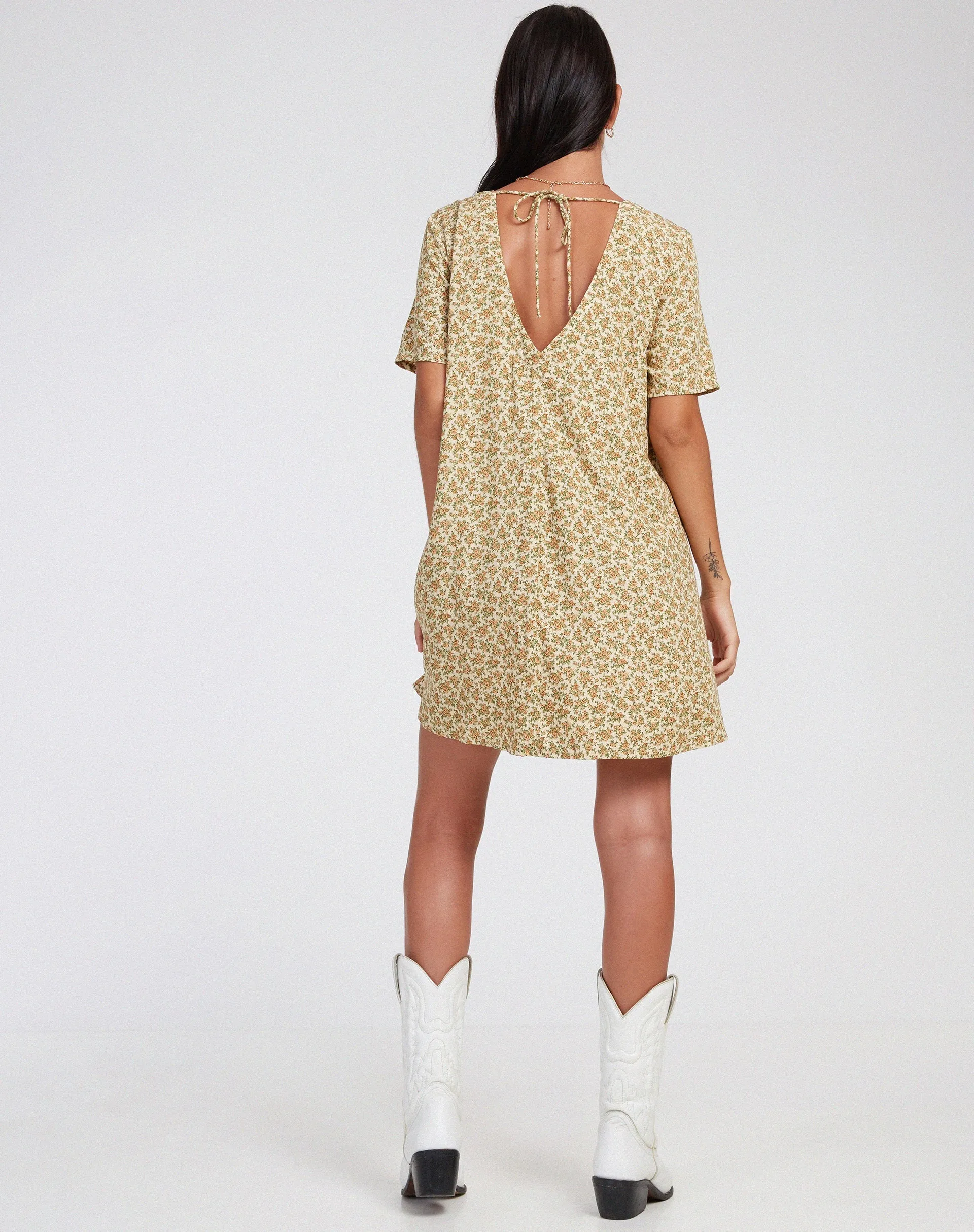 Crosena Mini Dress in Washed Ditsy sold by Motel Rocks product image thumbnail 5