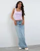Roxe Ribbed Vest Top in Soft Lilac sold by Motel Rocks