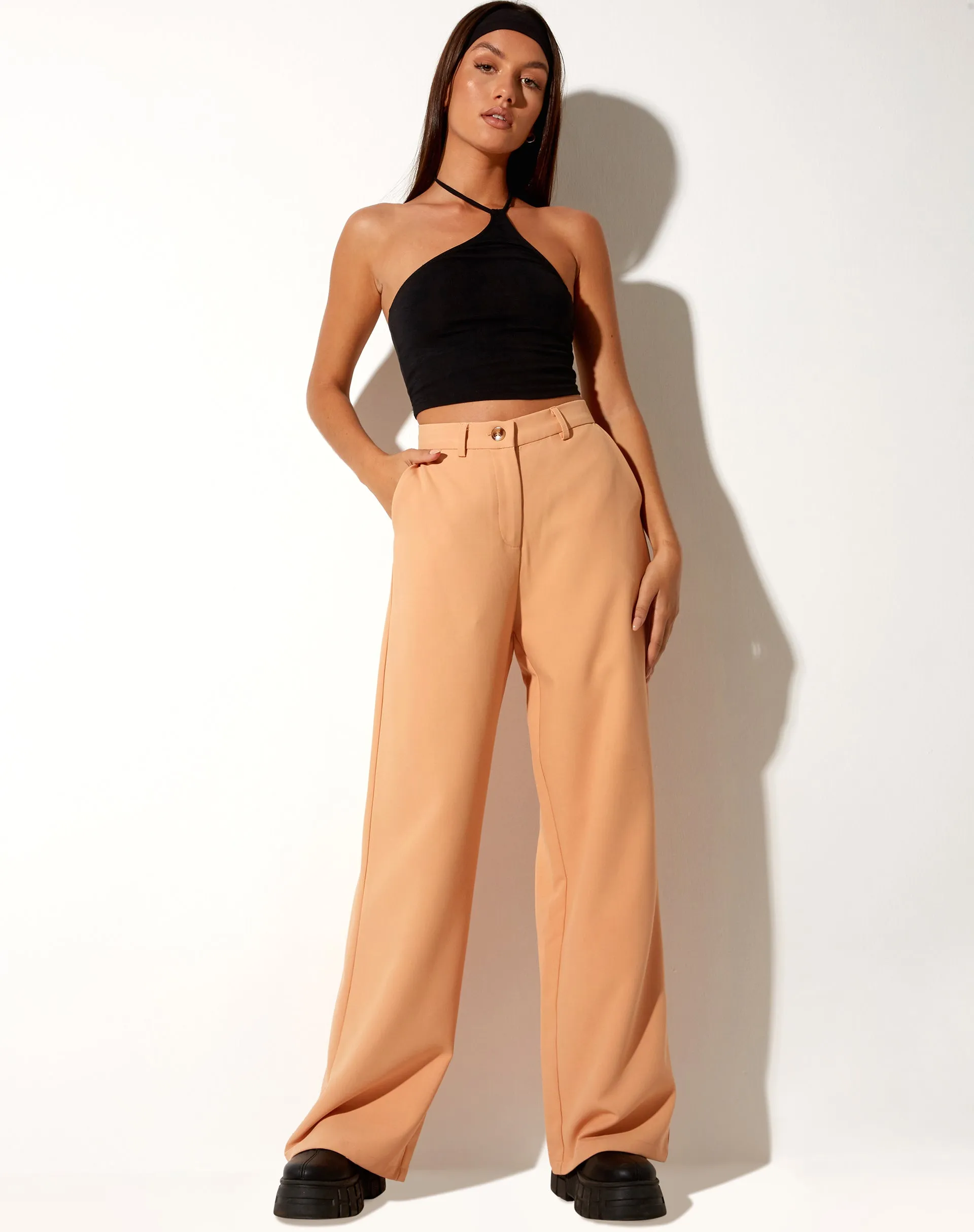 Abba Trouser in Washed Peach sold by Motel Rocks