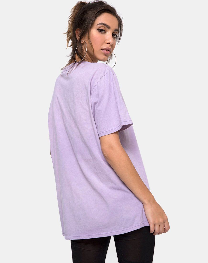 Oversize Basic Tee in Lilac "So Over It" sold by Motel Rocks product image thumbnail 2