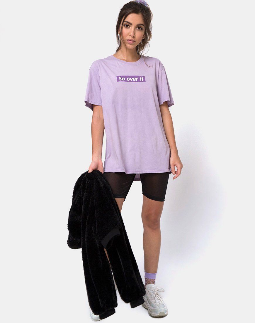 Oversize Basic Tee in Lilac "So Over It" sold by Motel Rocks product image thumbnail 3
