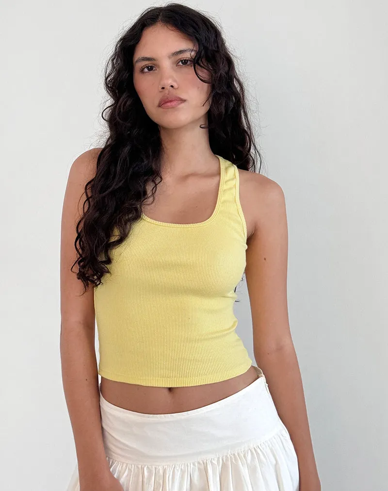Roxe Ribbed Vest Top in Lemonade sold by Motel Rocks product image thumbnail 5