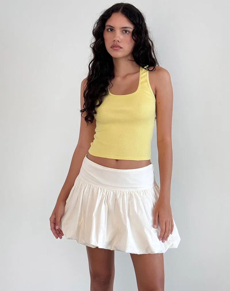 Roxe Ribbed Vest Top in Lemonade sold by Motel Rocks