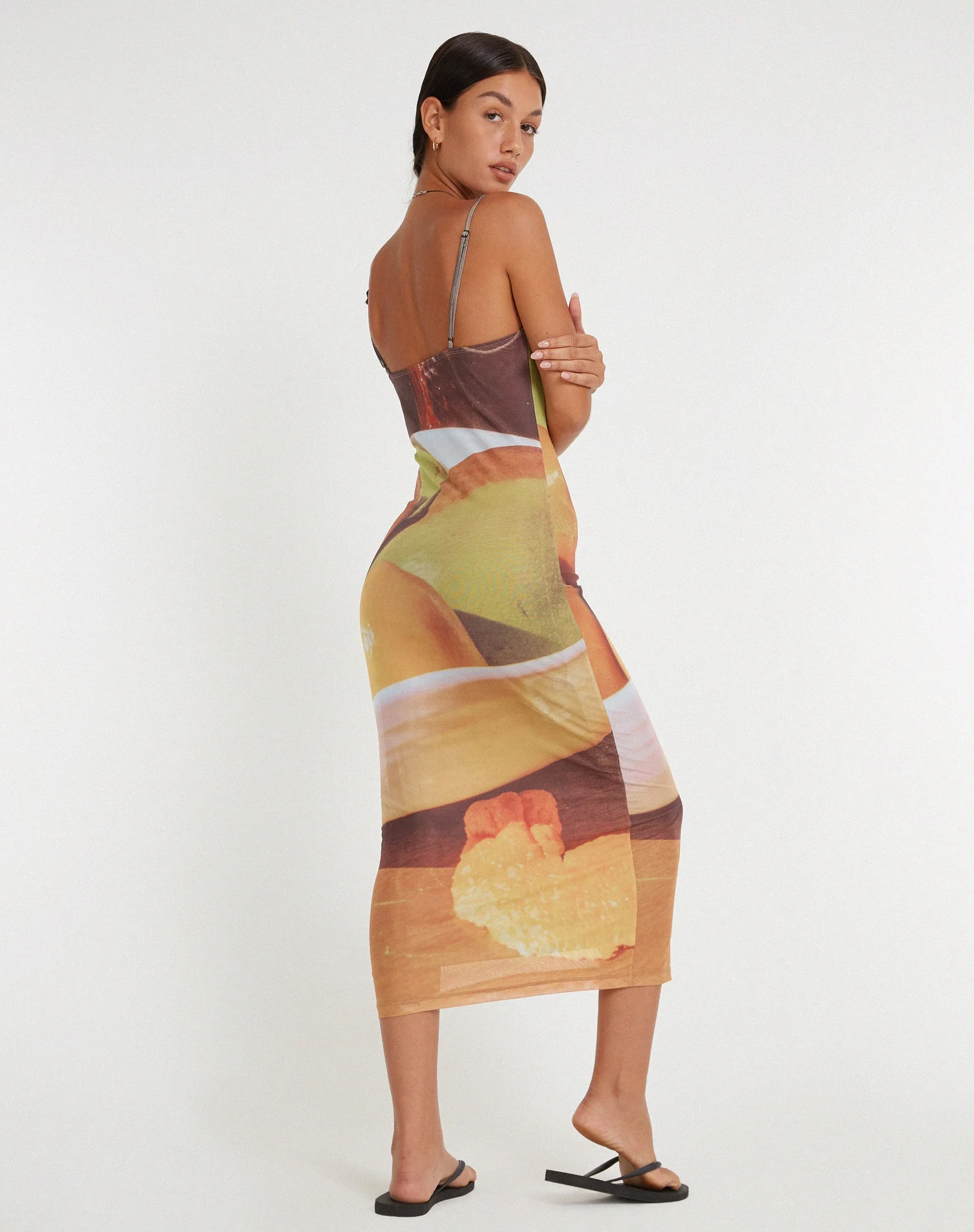 Nori Midi Dress in Fruit Photoprint sold by Motel Rocks product image thumbnail 4