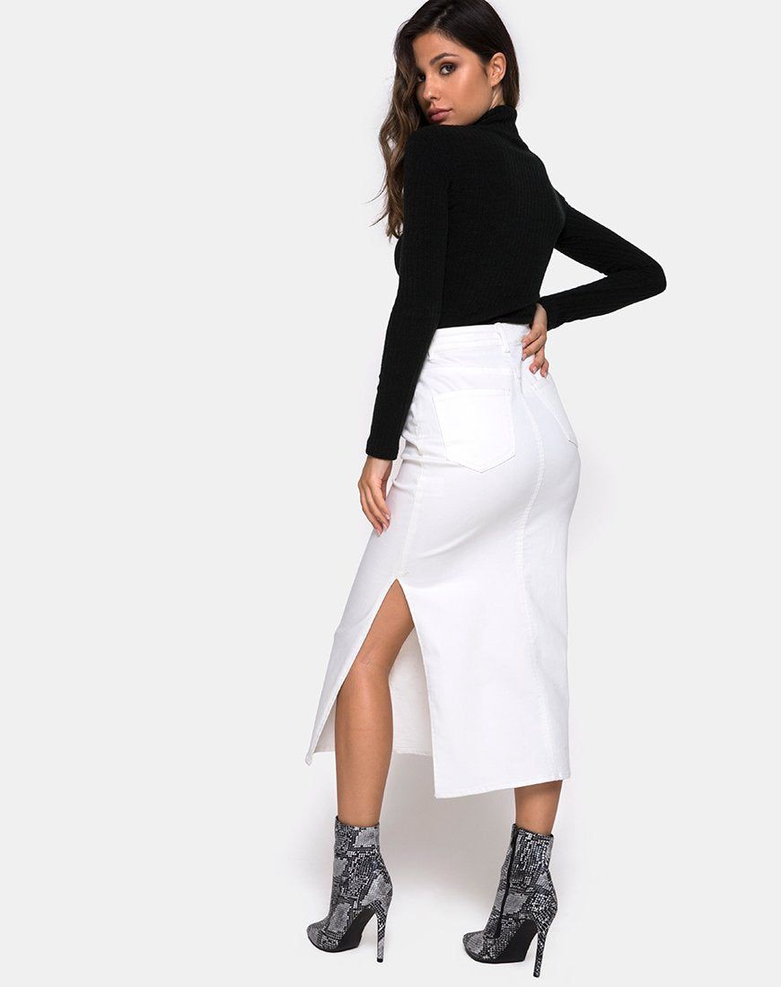 Lyra Midi Skirt in White sold by Motel Rocks product image thumbnail 2