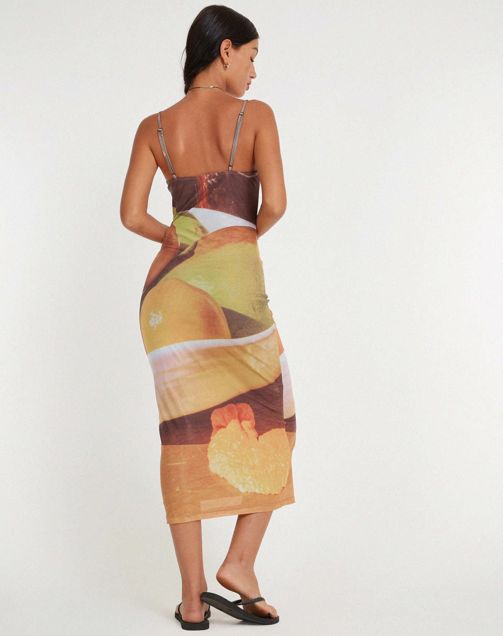 Nori Midi Dress in Fruit Photoprint sold by Motel Rocks product image thumbnail 2