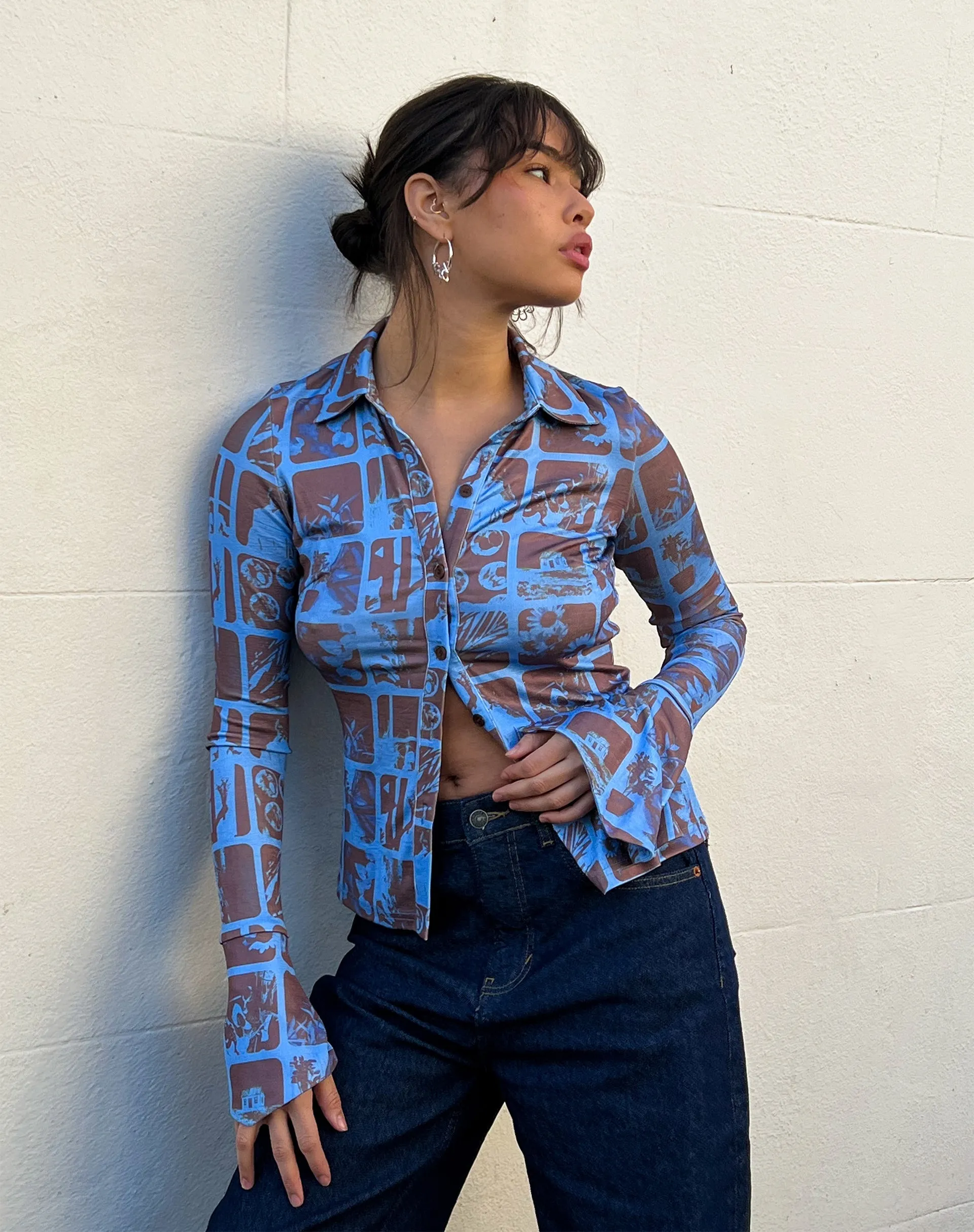 Keani Long Sleeve Shirt in Photographic Blue sold by Motel Rocks product image thumbnail 2